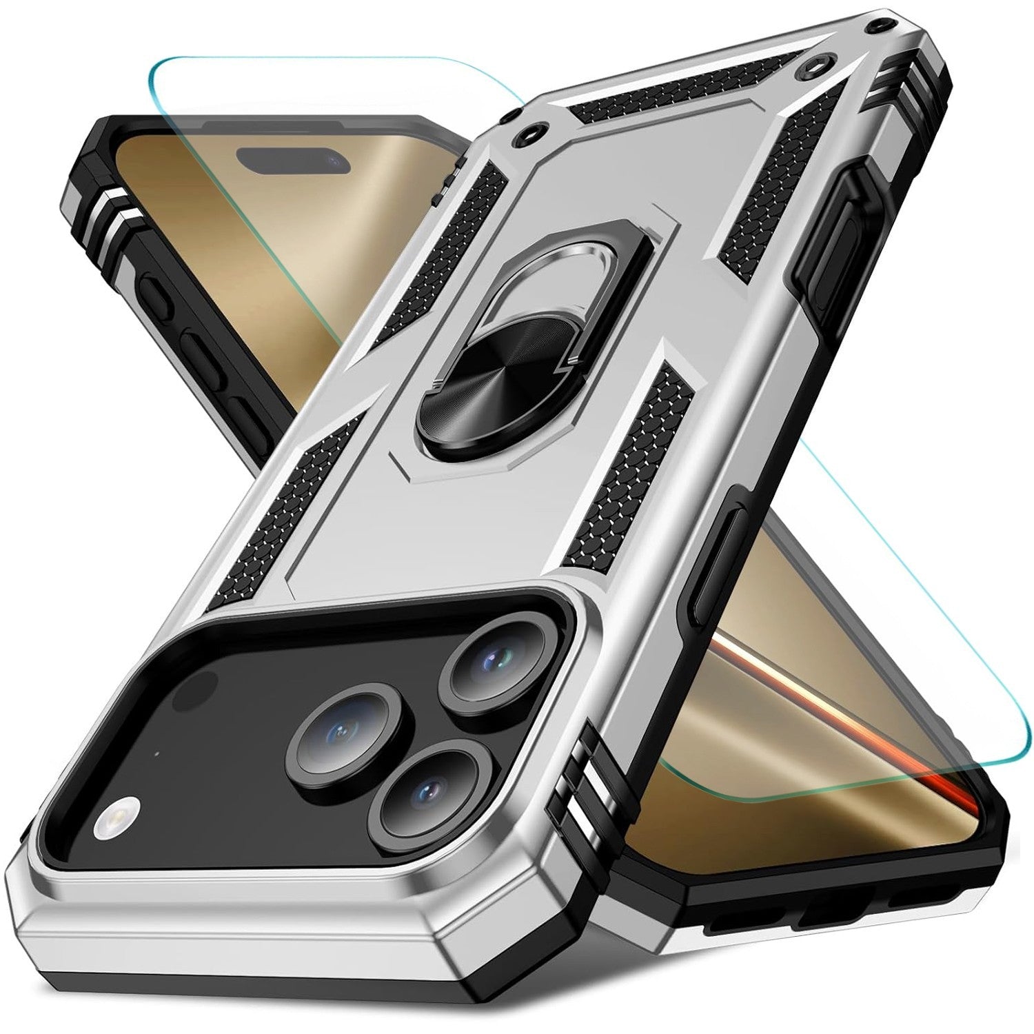 For iPhone 17 Pro Max Case Air 16 Phone Cover Shockproof Rugged +Tempered Glass