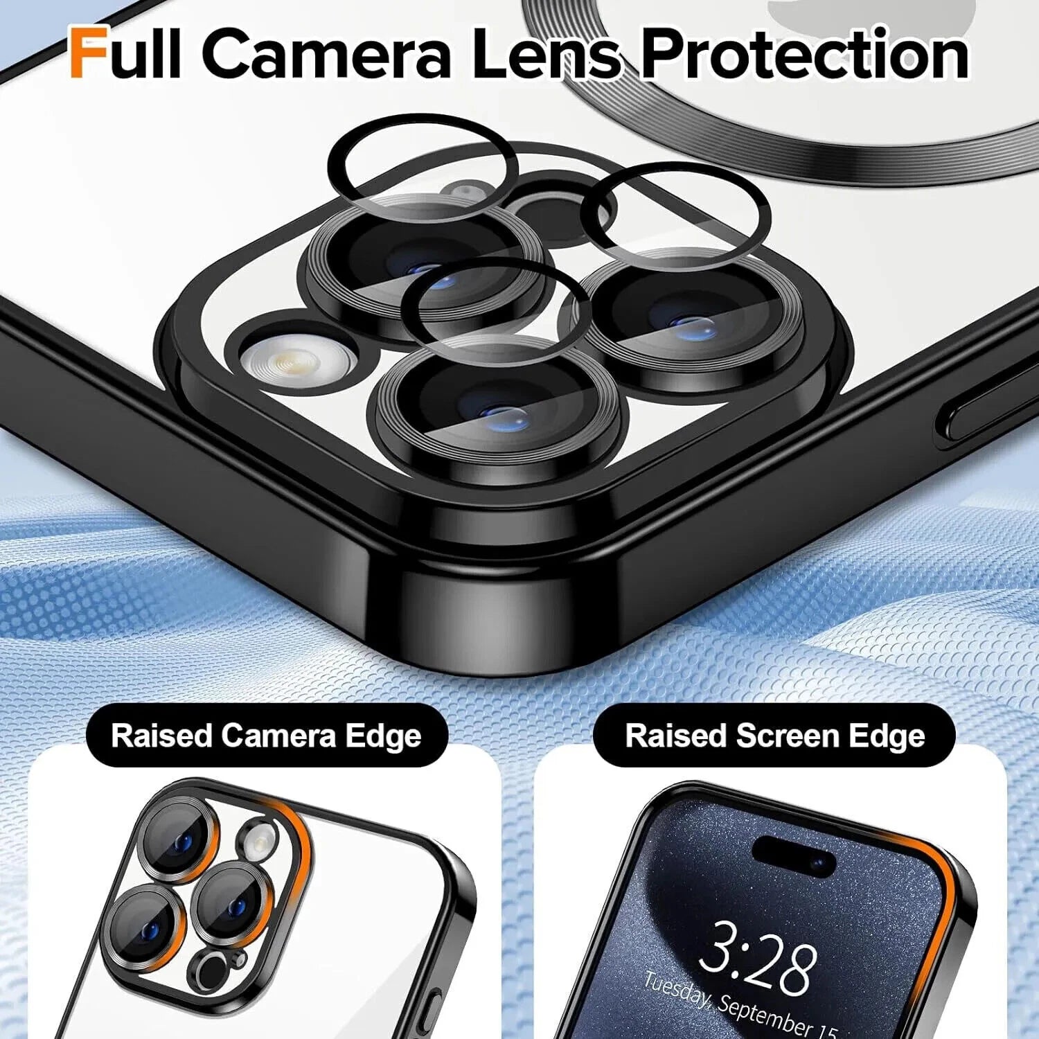 For iPhone 17 16 15 14 13 12 11 Pro Max Air Plus Mag Safe Case Camera Lens Cover
