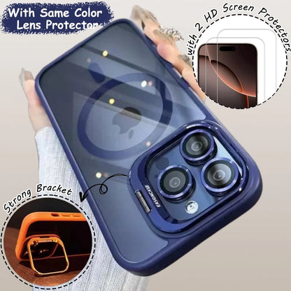 For iPhone 17 16 15 14 13 12 Pro Max Shockproof Mag Case + Lens Screen Protector