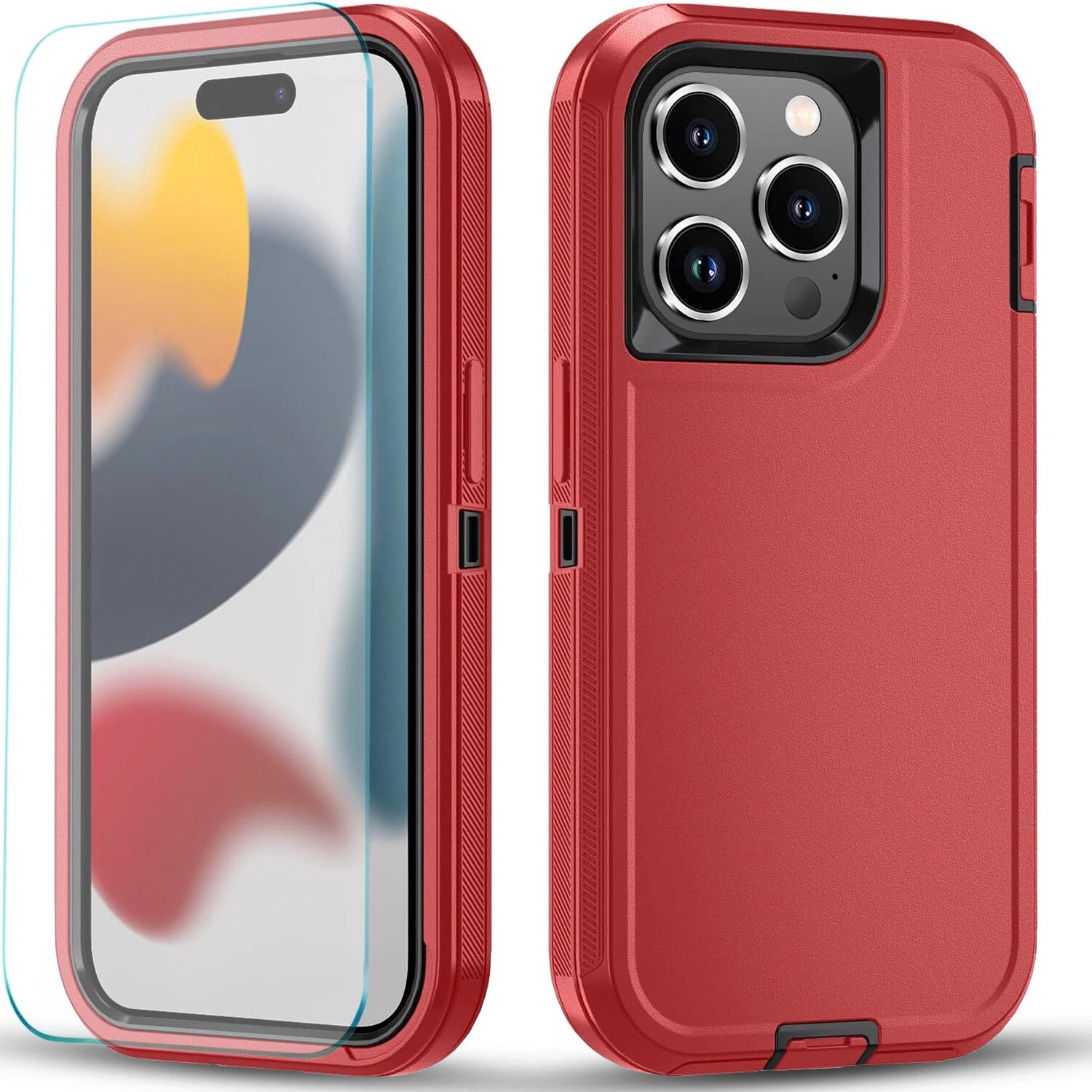 For iPhone 16 Pro Max/16 Pro 15 14 13 11 Case Phone Shockproof Cover+Screen Glas