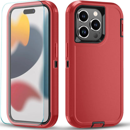 For iPhone 16 Pro Max/16 Pro 15 14 13 11 Case Phone Shockproof Cover+Screen Glas