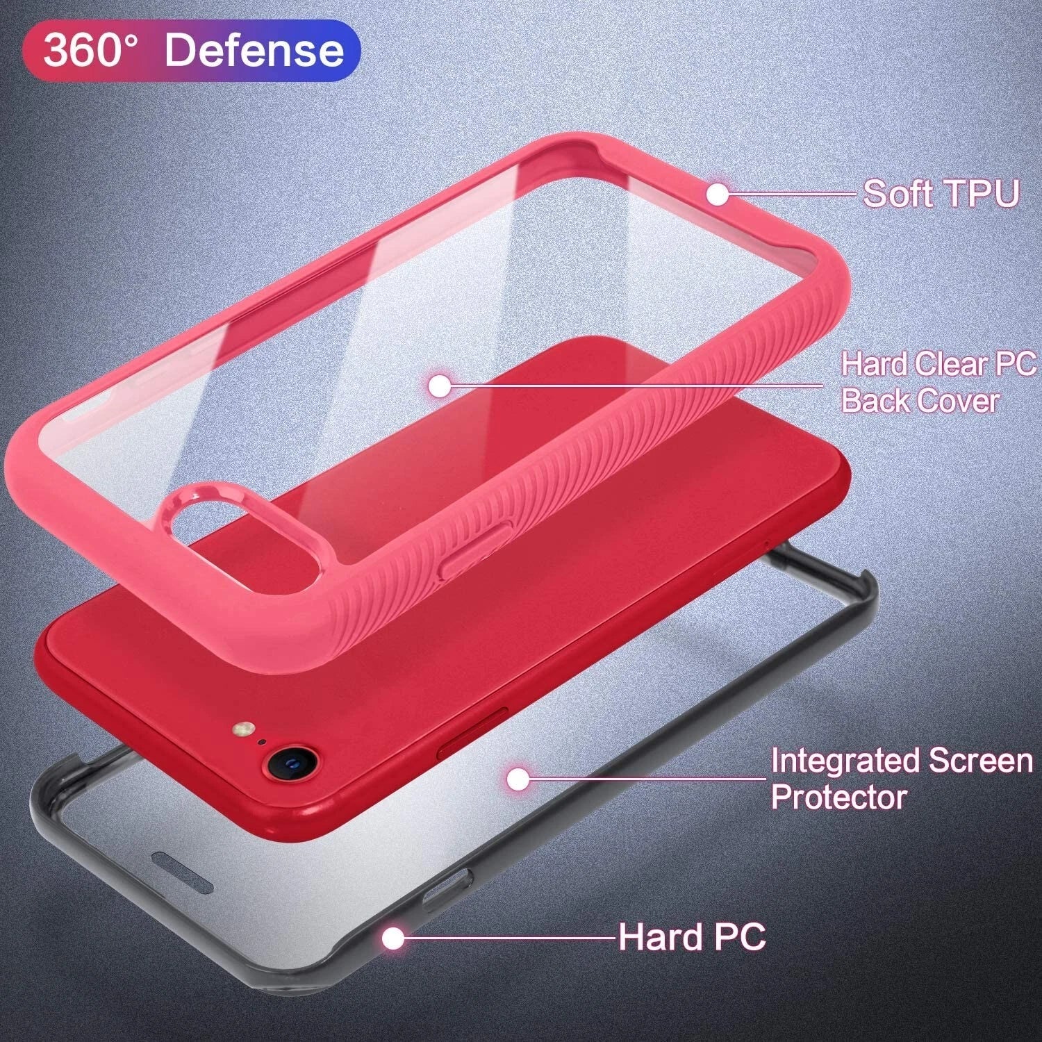 For iPhone SE Case /8/7 Plus/6S Phone Cover Shockproof Heavy Duty + Screen Glass