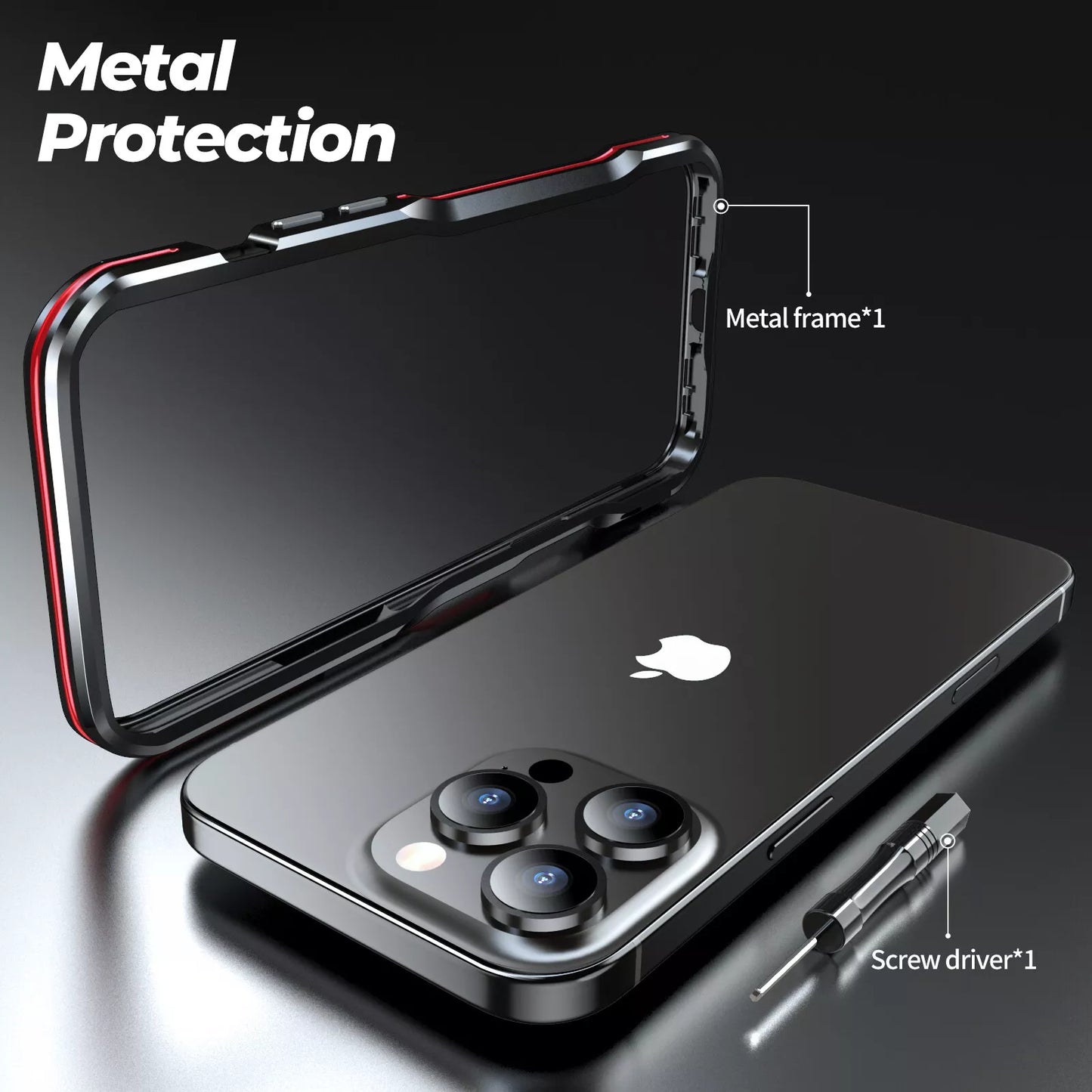 For iPhone 17 Pro Max 16e 16 15 14 13 12 Shockproof Metal Aluminum Bumper Case