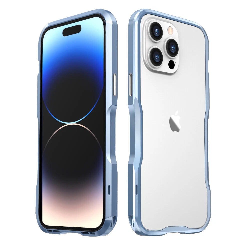 Premium Shockproof Metal Aluminum Bumper Case for iPhone 17 Pro Max, 16e, 15, 14, 13 - Slim Heavy Duty Protection