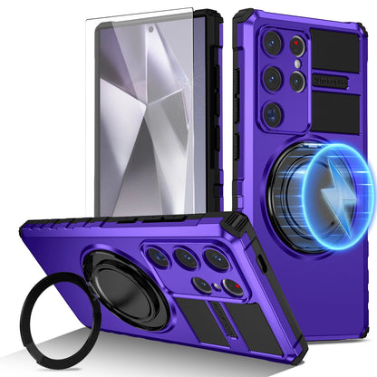 For Samsung Galaxy S24/S23/S25 Ultra Rugged Armor Phone Case + Screen Protector