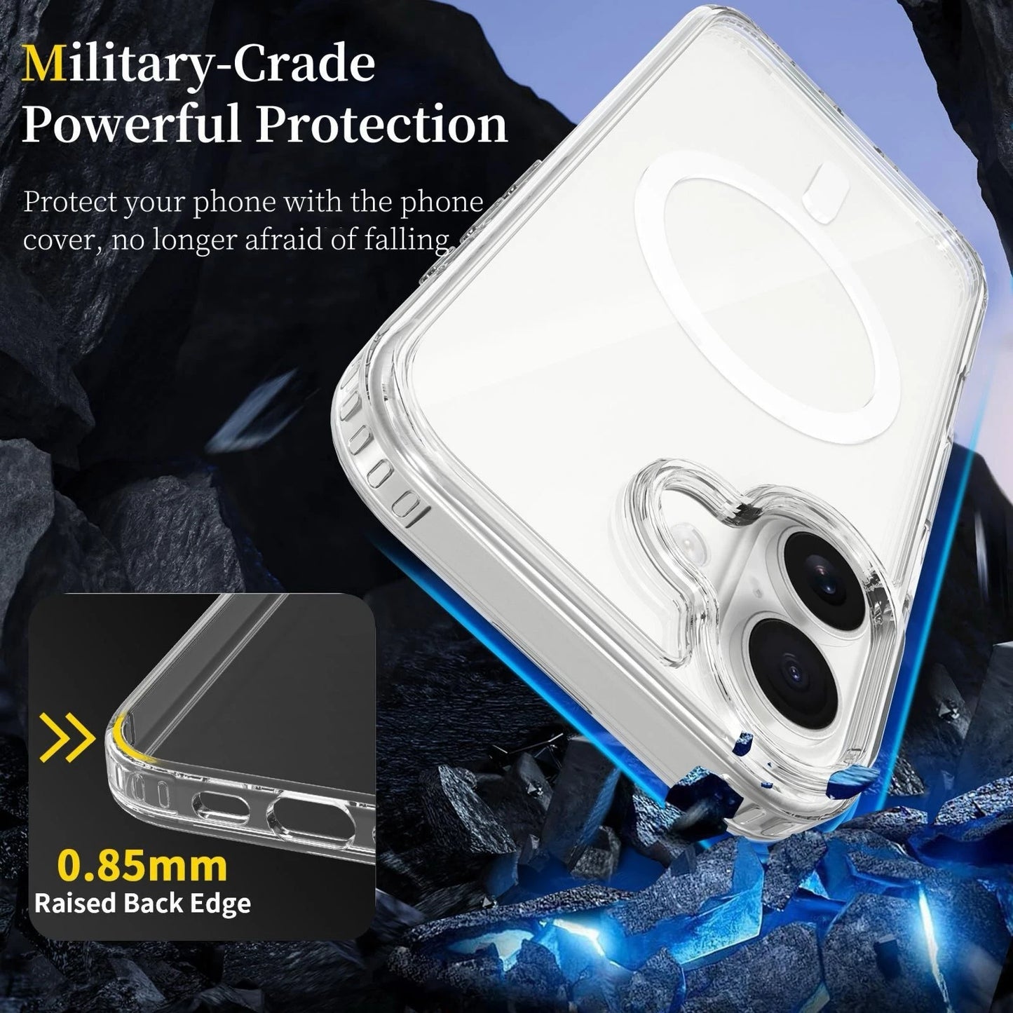 For Apple iPhone 17 16 15 14 13 12 Pro Max/Plus/Pro/Air Clear Case Mag Cover