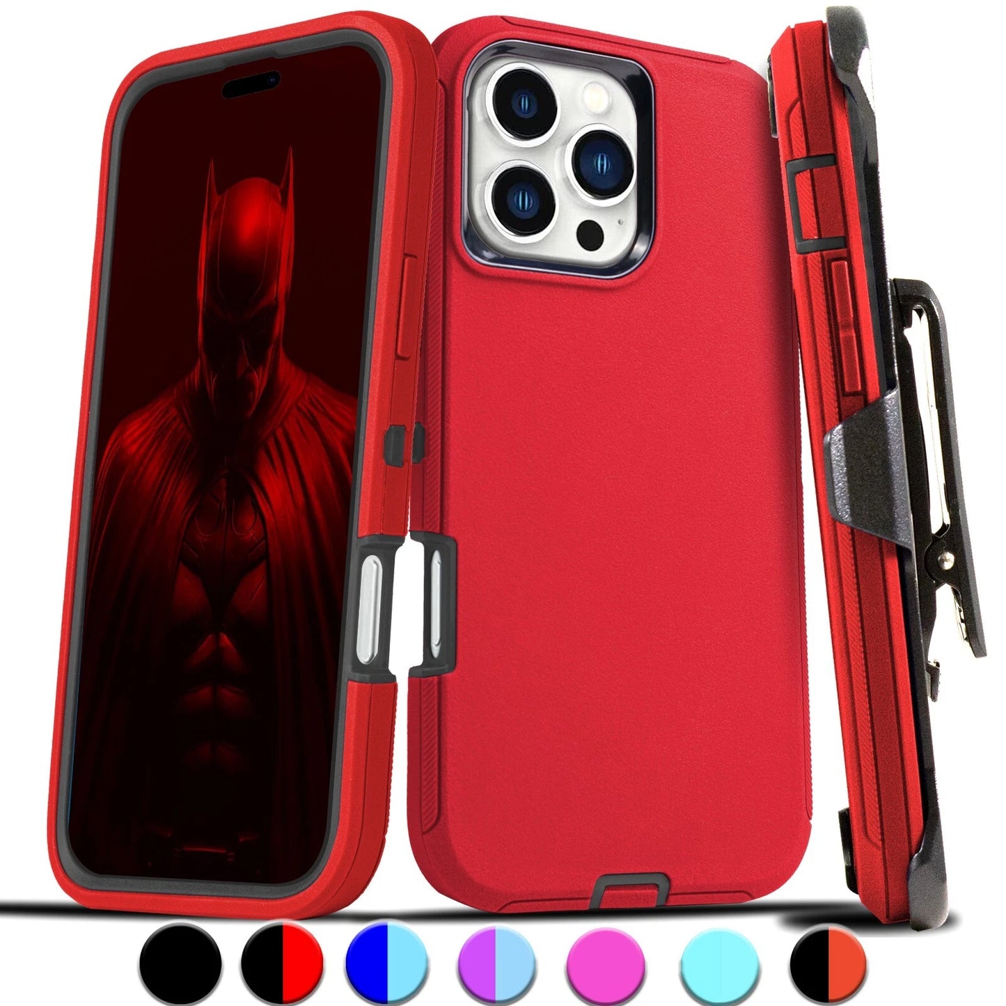 For iPhone 16e 15 14 13 12 Plus 11 Pro Max Shockproof Heavy Duty Case Belt Clip