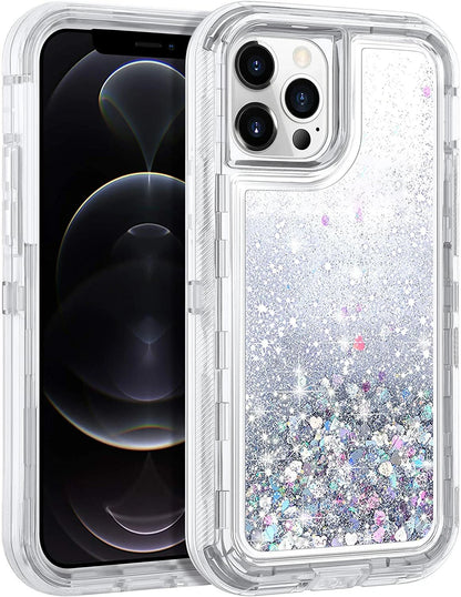 Shockproof Case For iPhone 16 15 14 13 12 11 Pro Max Liquid Glitter Cover
