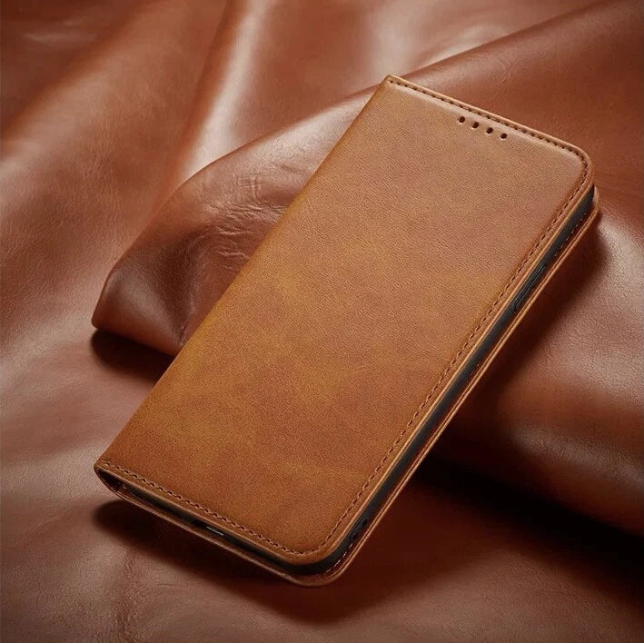 For iPhone 17 16 15 14 13 12 Plus Pro Max Air Leather Magnetic Flip Wallet Case