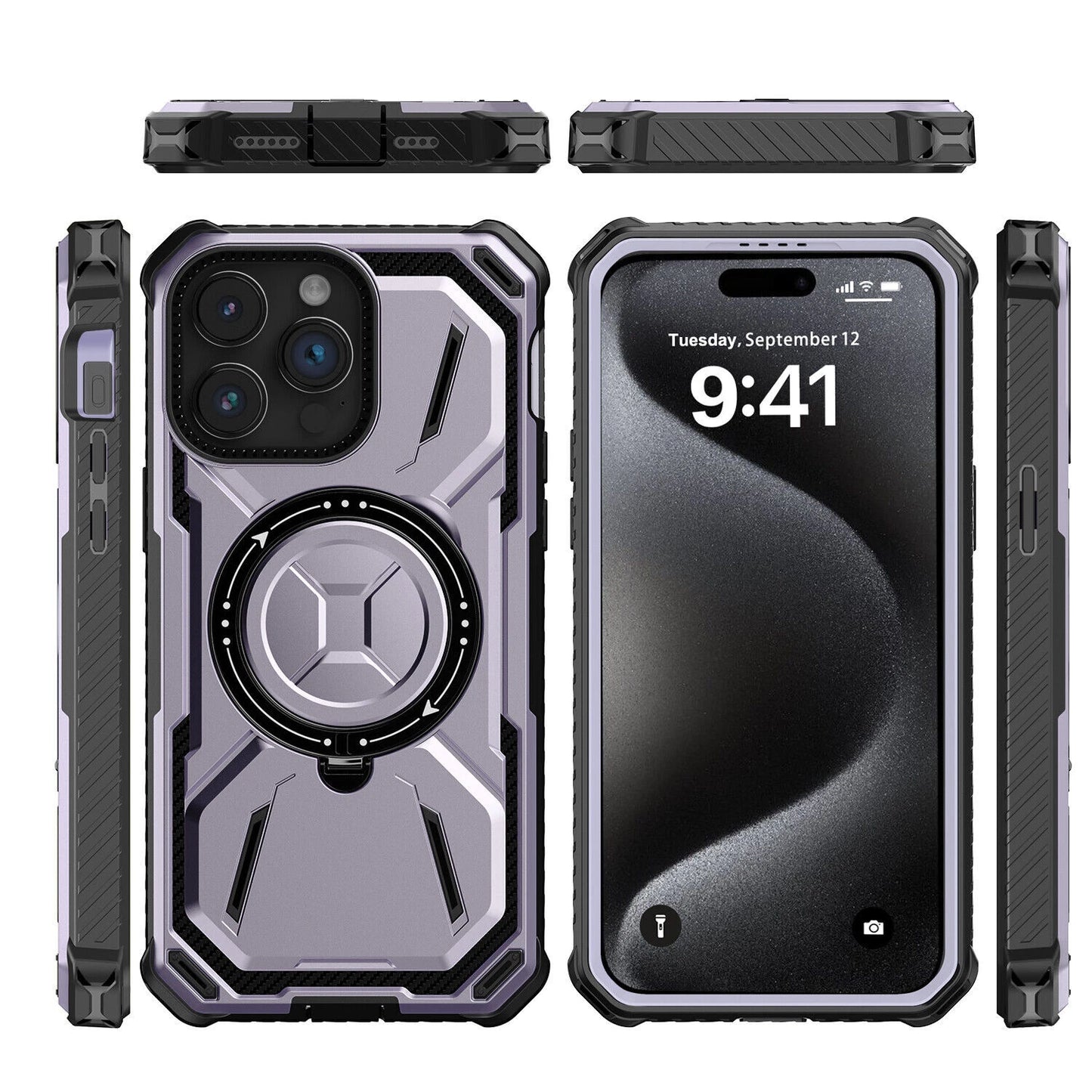 For iPhone 16 Pro Max 15 14 13 12 11 Heavy Duty Defender Case Belt Clip Holster
