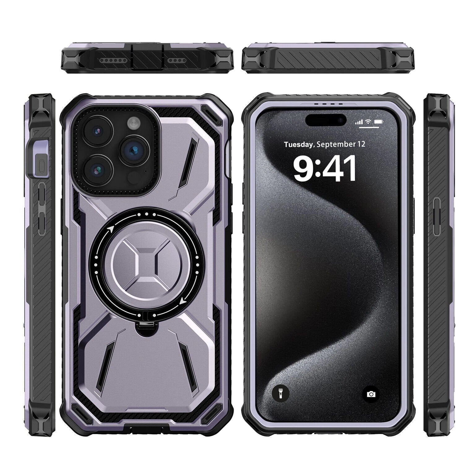 For iPhone 16 Pro Max 15 14 13 12 11 Heavy Duty Defender Case Belt Clip Holster