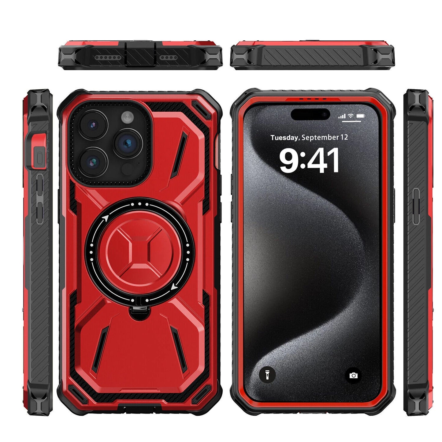 For iPhone 16 Pro Max 15 14 13 12 11 Heavy Duty Defender Case Belt Clip Holster