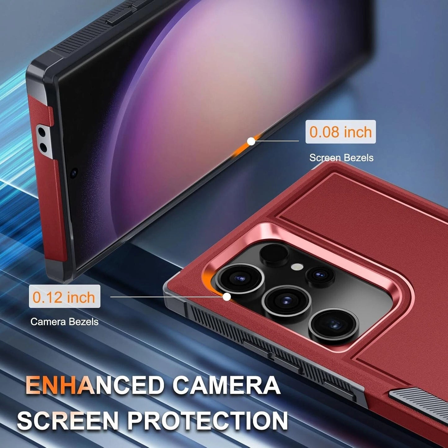 For Samsung Galaxy S25 Ultra S24 S23 FE Case Shockproof Phone Cover+Glass Screen