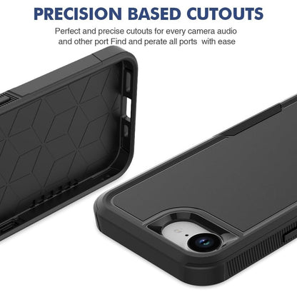 For Apple iPhone 16e Phone Case Heavy-Duty Tough Dual Layer Cover+Tempered Glass