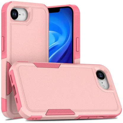 Apple iPhone 16e Heavy Duty Rugged Case - Dual Layer Shockproof Cover with Tempered Glass Protector