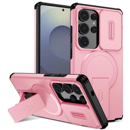 For Samsung Galaxy S25FE S24 S25 Ultra Shockproof Mag Safe Stand Slide Lens Case