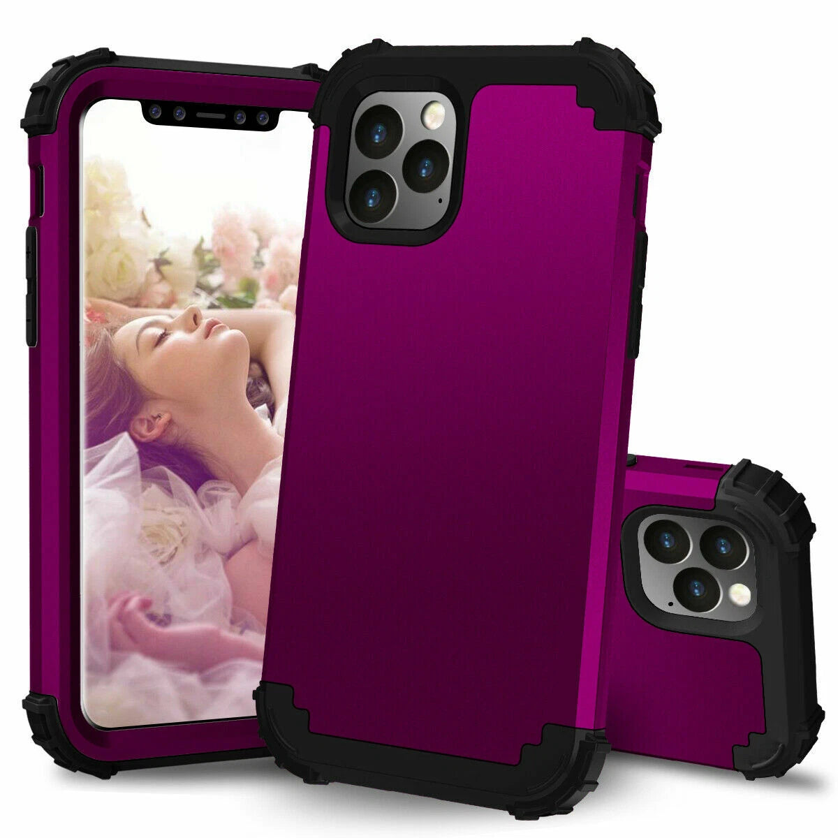 For iPhone 16e 16 17 Pro Max 15 14 13 12 11 Shockproof Rubber Hybrid Armor Case