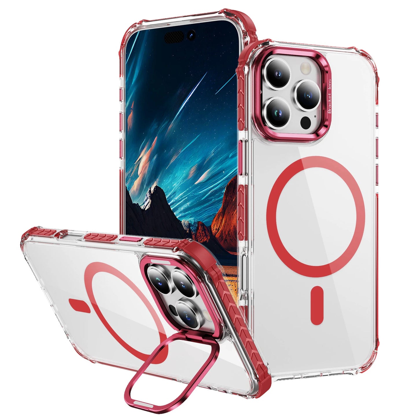 Shockproof Camera Stand Mag Safe Case For iPhone 17 16 15 14 Plus 13 12 Pro Max