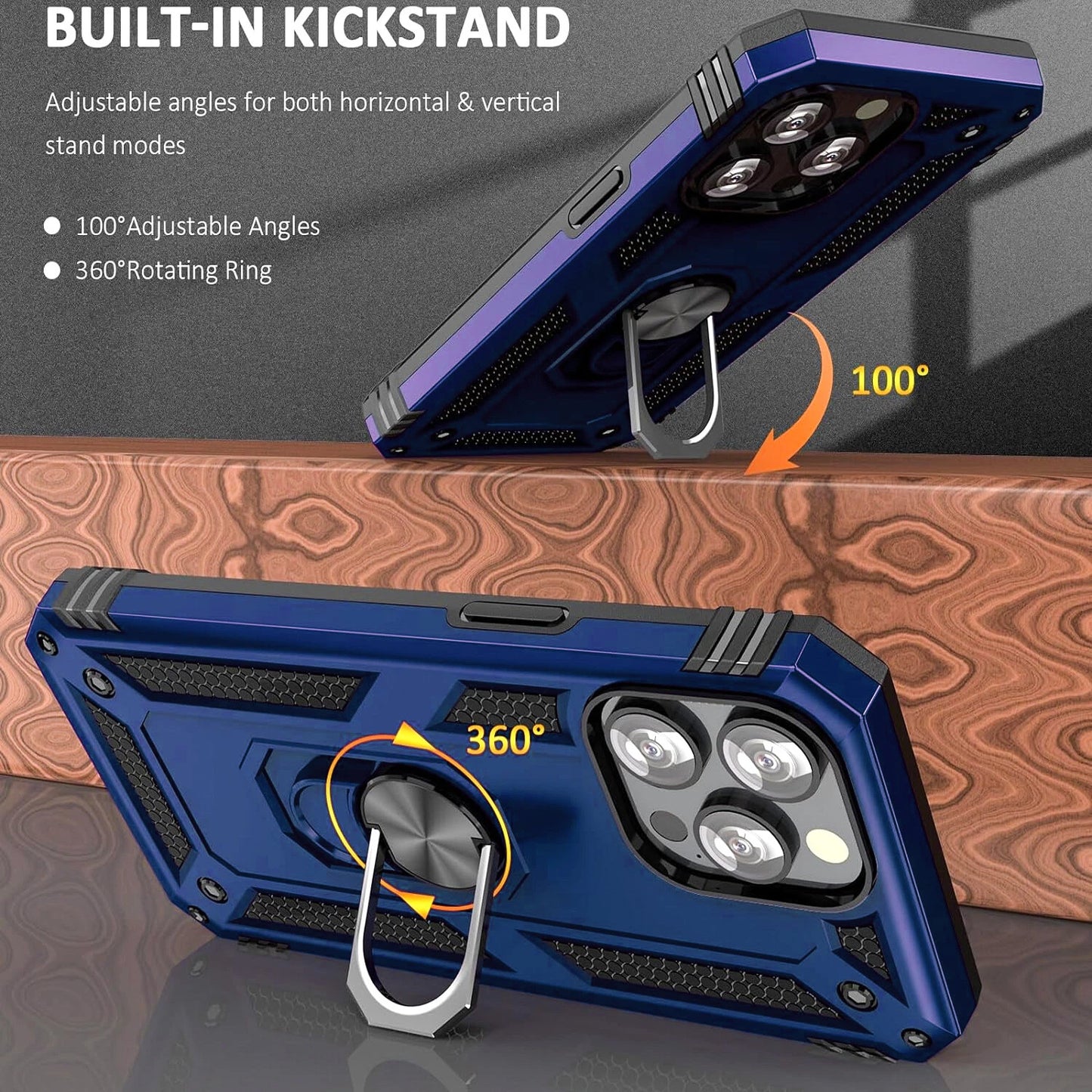For iPhone 12 Case /12 Pro Max/Mini/ Phone Cover Shockproof Stand + Glass Screen
