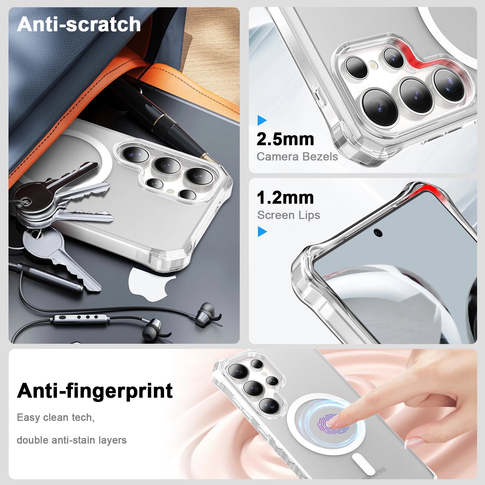 For Samsung Galaxy S25 Ultra S24+ Shockproof Matte TPU+PC Case Mag Safe Cover
