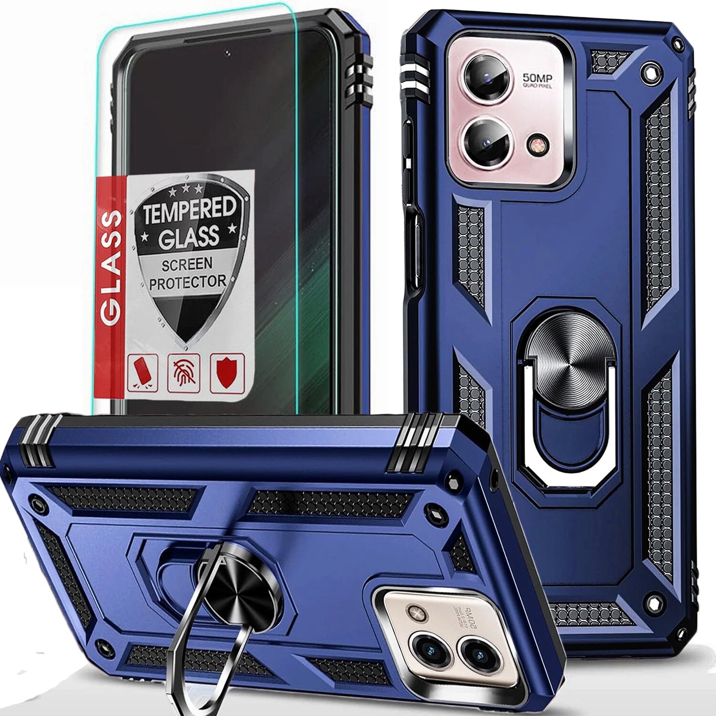 For Motorola Moto G 2025 Case/5G 2024/2023/2022 Phone Cover + Tempered Glass