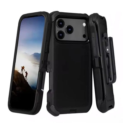 For iPhone 17 Pro Max Air 16 15 14 13 Heavy Duty Defender Case Belt Clip Holster