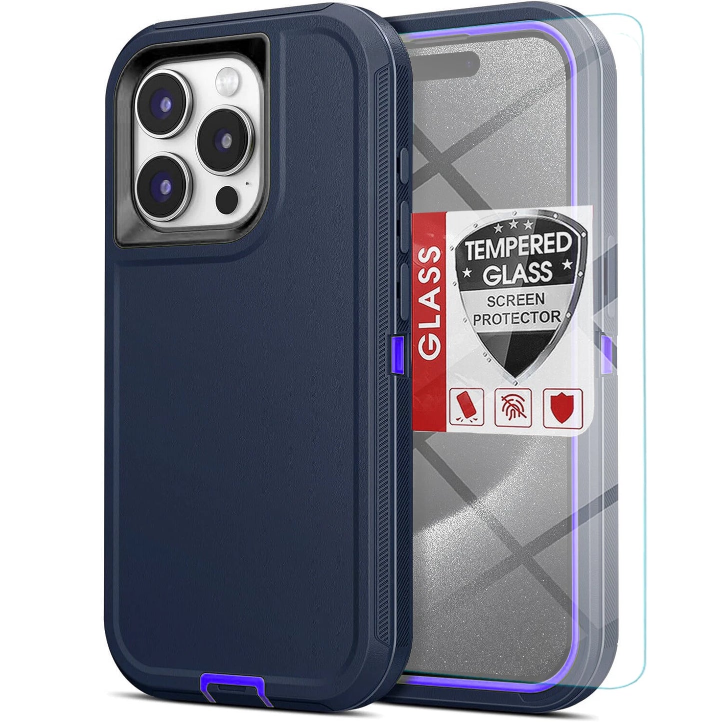 For iPhone 16 Pro Max Case 15/14/13/11 Phone Cover Shockproof + Screen Protector