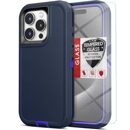 For iPhone 16 Pro Max Case 15/14/13/11 Phone Cover Shockproof + Screen Protector