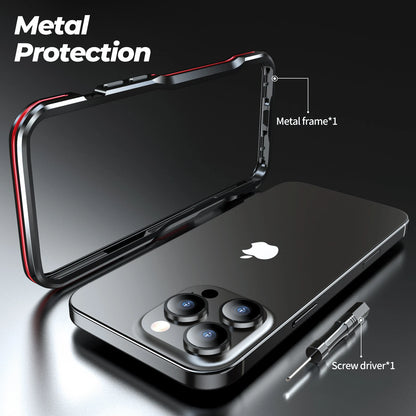 For iPhone 17 Pro Max 16e 16 15 14 13 12 Shockproof Metal Aluminum Bumper Case