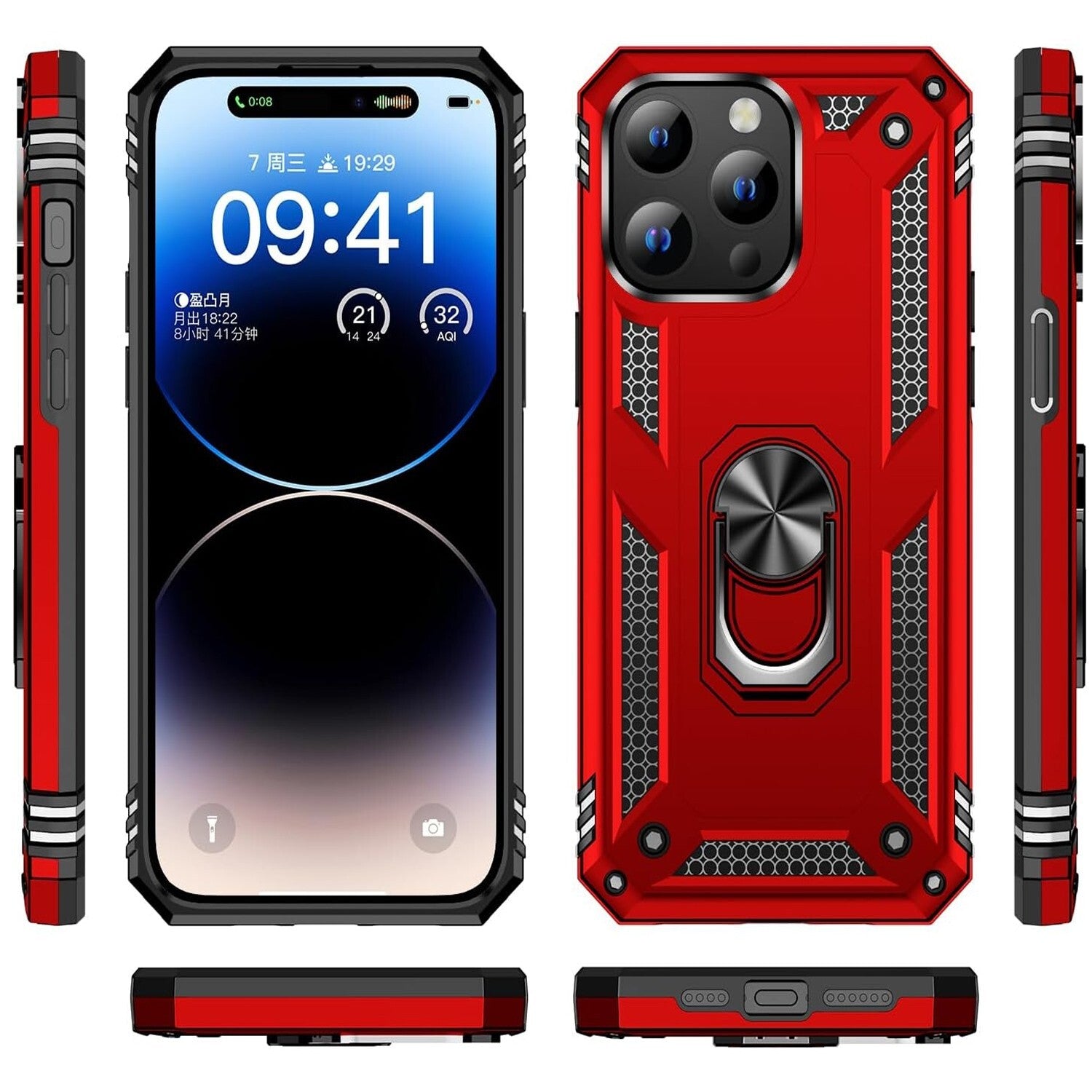 For iPhone 13 Case/13 Pro Max/13 Mini Phone Cover Shockproof + Tempered Glass