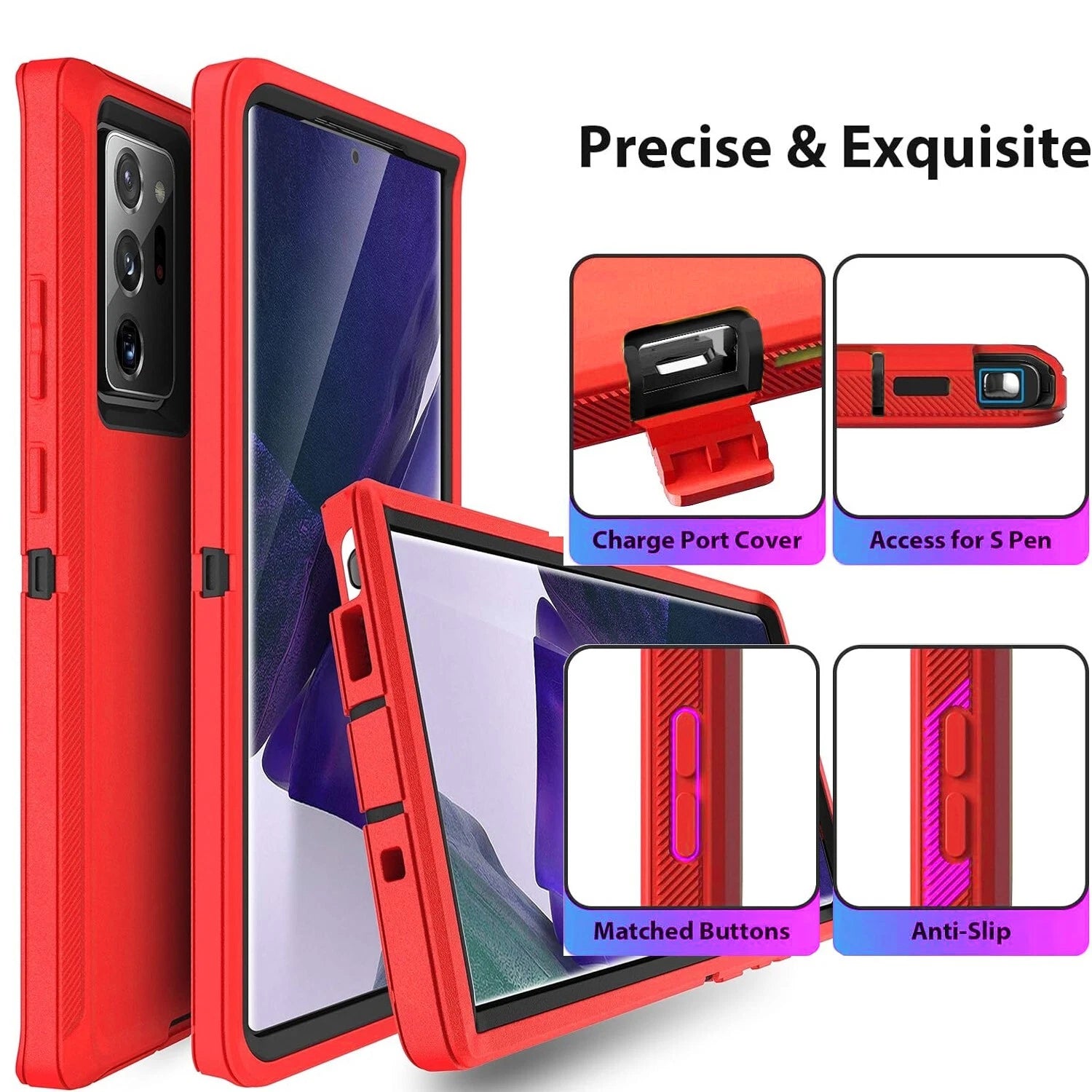 For Samsung Galaxy S25 Ultra Case S24 S23 Plus S22 S21 S20 FE Phone Cover +Glass