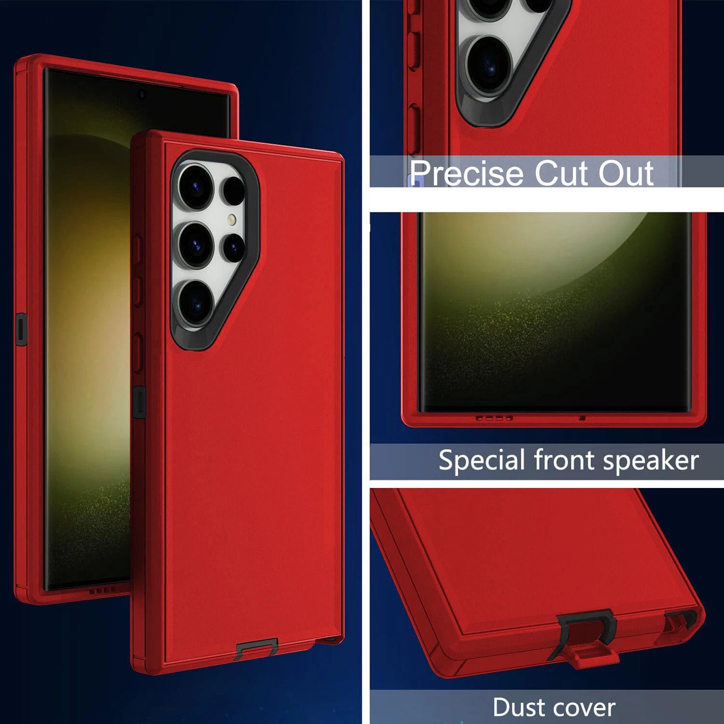 For Samsung Galaxy S25 Ultra 24 23 22 + Shockproof Case Cover+Screen Protector