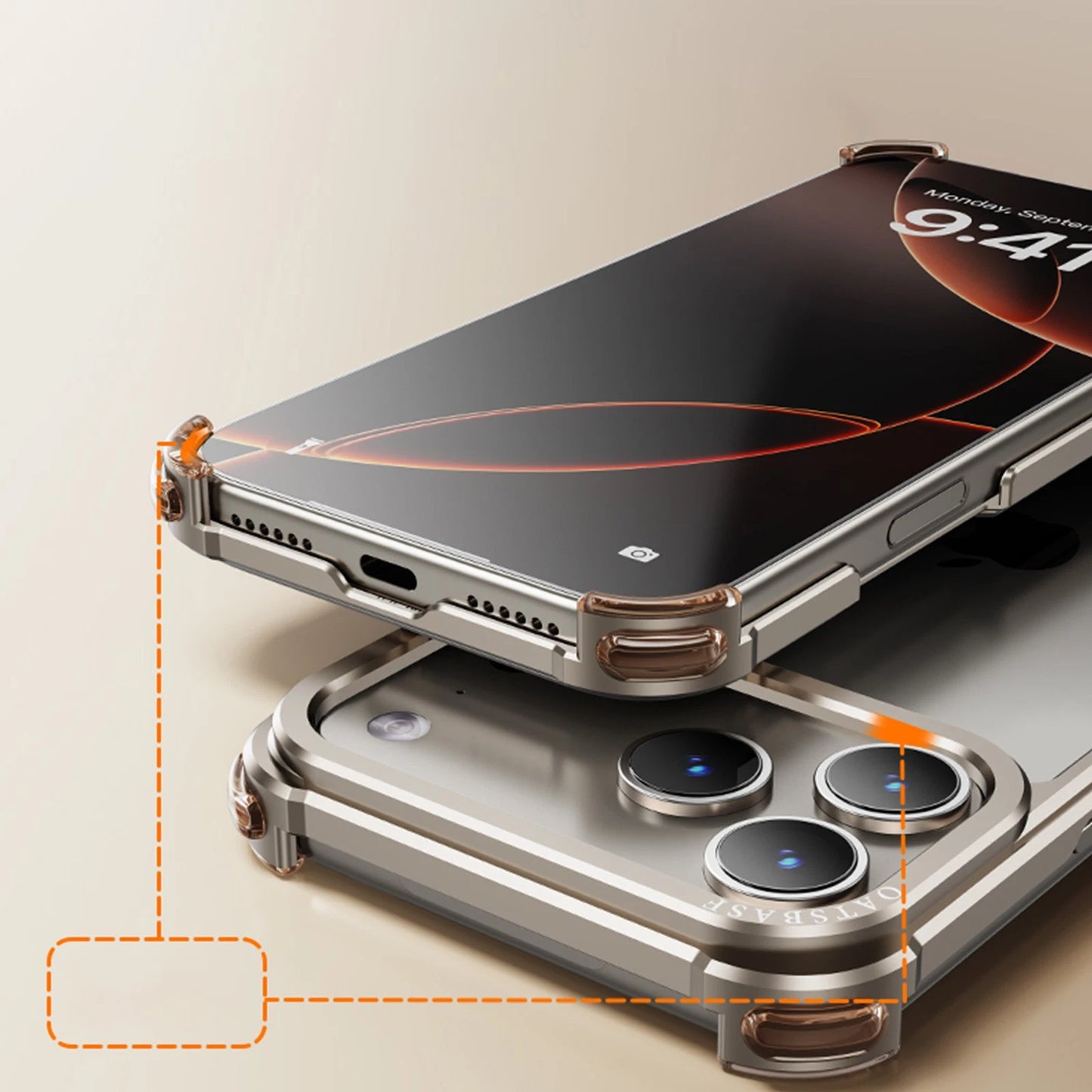 For iPhone 17 Pro Max Air 16 15 Pro Slim Metal Bumper Minimalist Protection Case