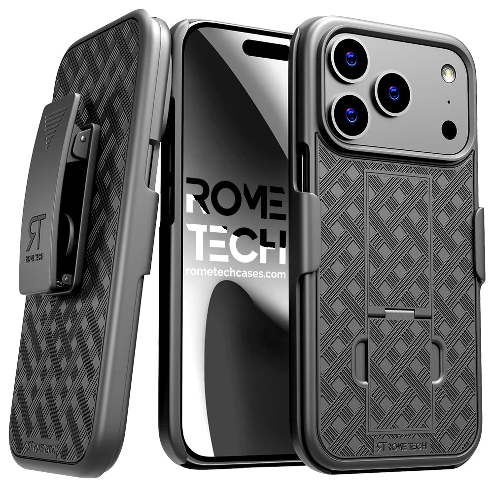 Heavy-Duty Holster Belt Clip Case for iPhone 17 Pro Max, 17 Pro & 17 Air - Rugged Protection with Built-in Kickstand