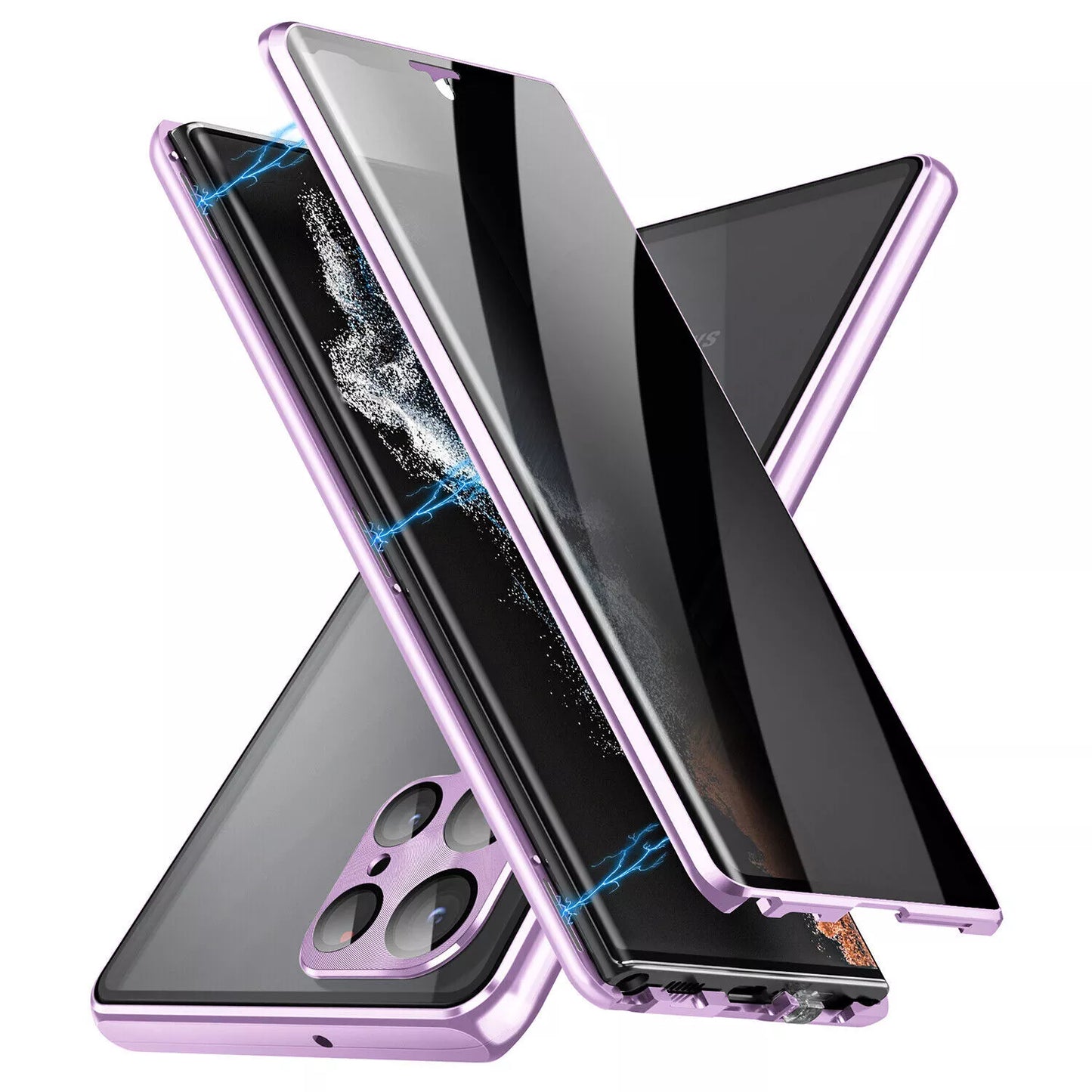 For Samsung Galaxy S25 Ultra S24+ S23 S22 S21 360�� Anti-Spy Magnetic Glass 