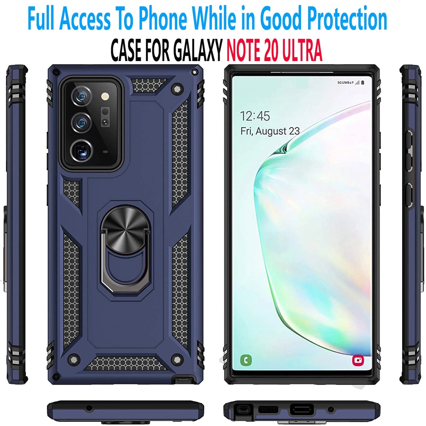 For Samsung Galaxy Note 20 Ultra Case /Note 10 Plus Phone Cover + Tempered Glass