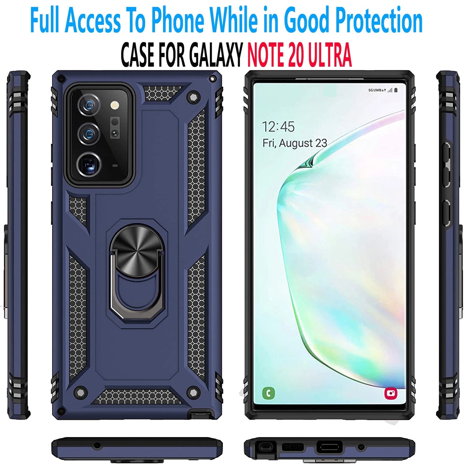 For Samsung Galaxy Note 20 Ultra Case /Note 10 Plus Phone Cover + Tempered Glass