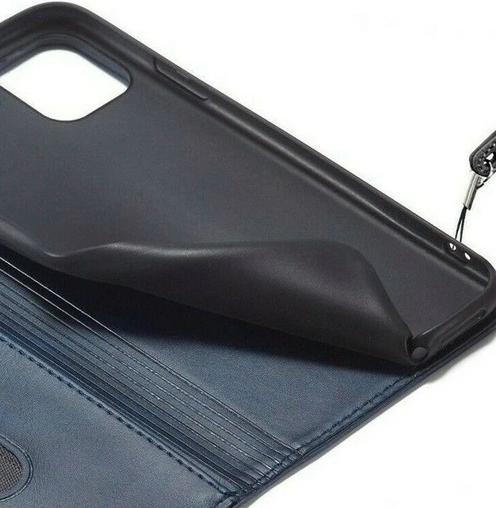 For iPhone 17 16 15 14 13 12 Plus Pro Max Air Leather Magnetic Flip Wallet Case