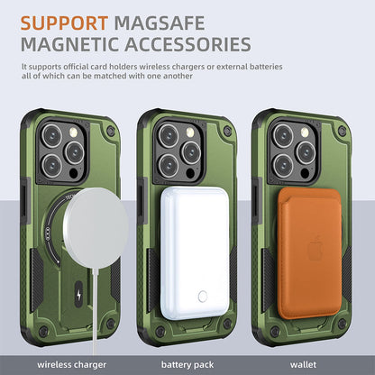 For iPhone 17 16 Pro Max 15 14 13 12 11 Heavy Duty Rugged Magnetic Case + Stand