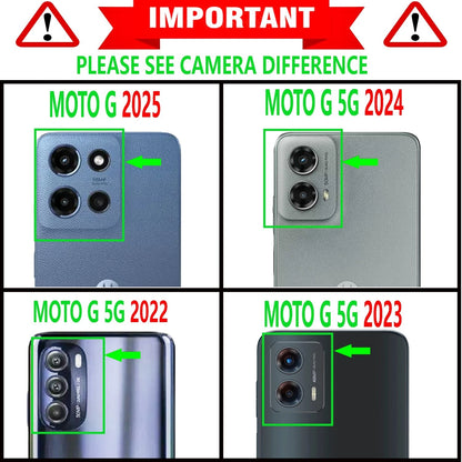 For Motorola Moto G 2025 Case/5G 2024/2023/2022 Phone Cover + Tempered Glass