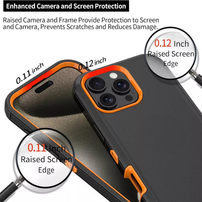 For iPhone 16 Pro Max Case 15 14 13 Phone Cover Shockproof Holster Screen Glass