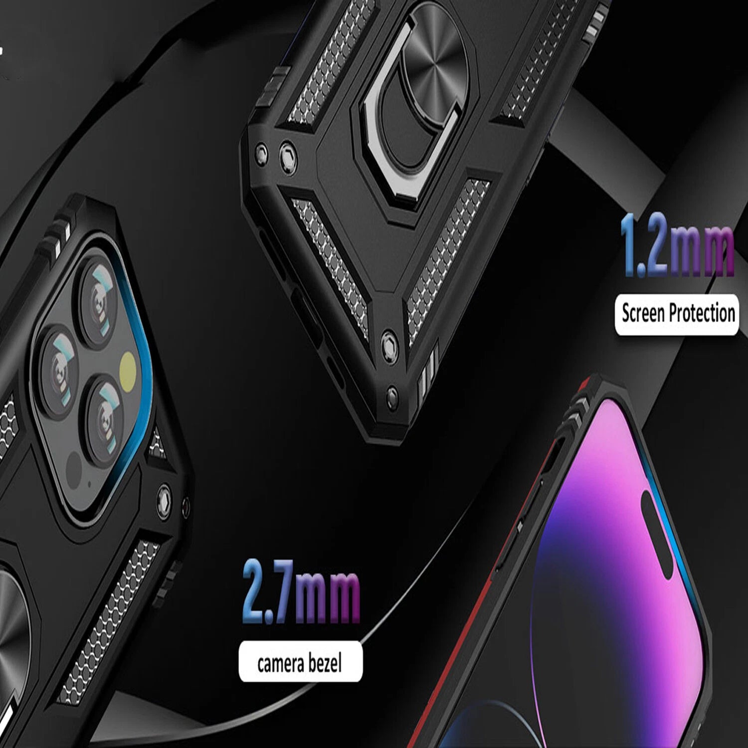 For iPhone 12 Case /12 Pro Max/Mini/ Phone Cover Shockproof Stand + Glass Screen