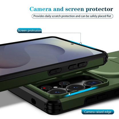 For Samsung Galaxy S25FE S24 S25 Ultra Shockproof Mag Safe Stand Slide Lens Case
