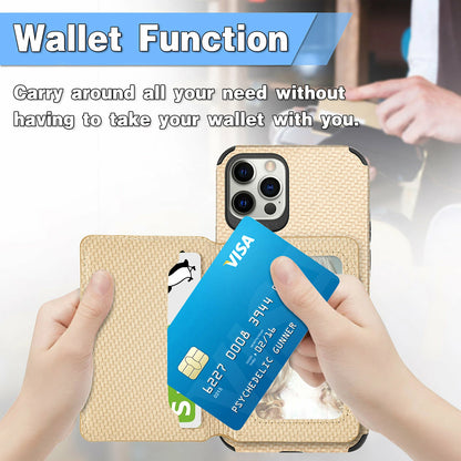 Magnetic Flip Wallet Case for iPhone 17 16 15 14 13 12 11 Pro Max - Slim Card Holder Leather Cover