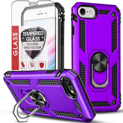 For iPhone SE Case /8/7/Plus/6S/SE 2020/Phone Cover Shockproof + Tempered Glass