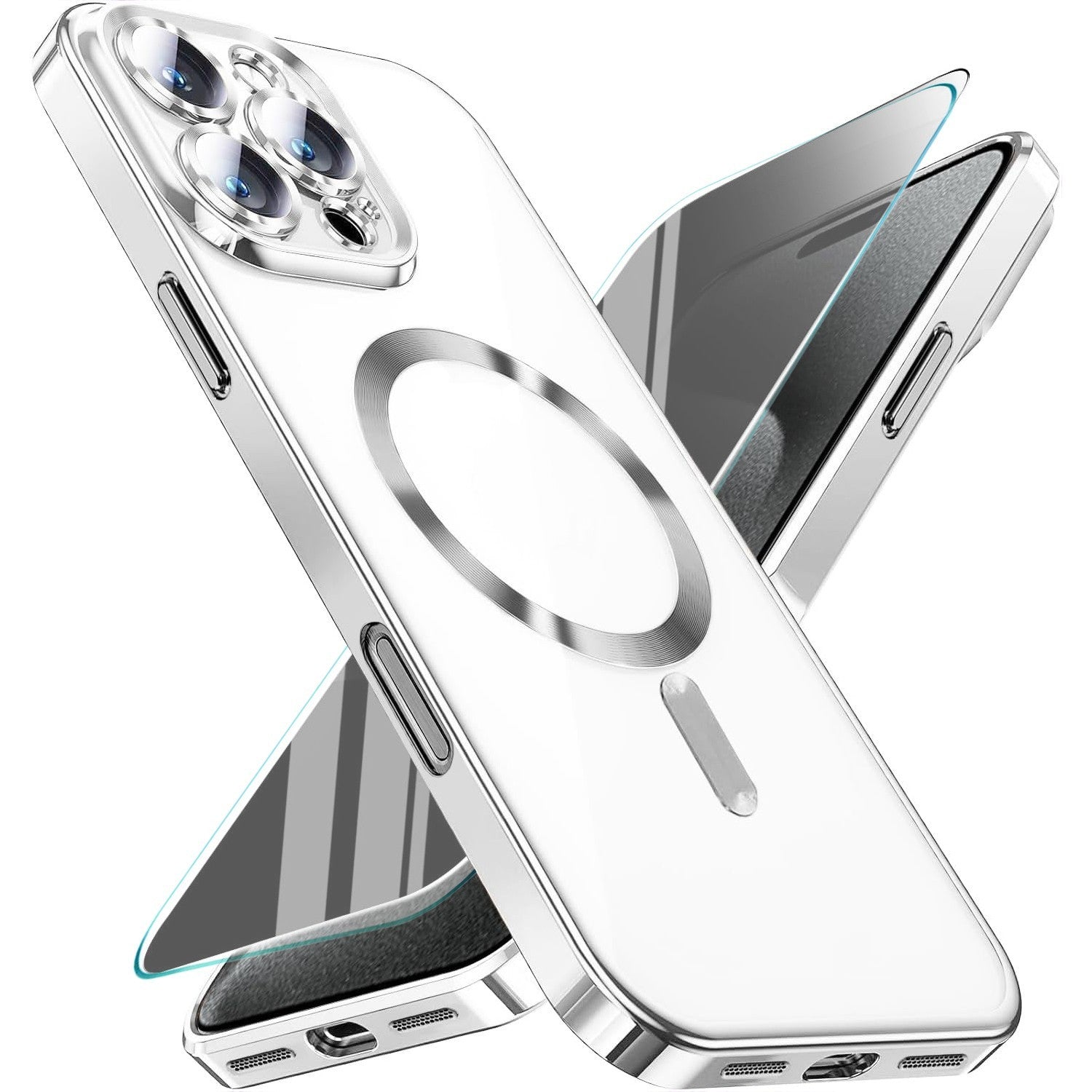 For iPhone 16 Pro Max Case 15 14 13 Phone Cover Shockproof Rugged+Tempered Glass