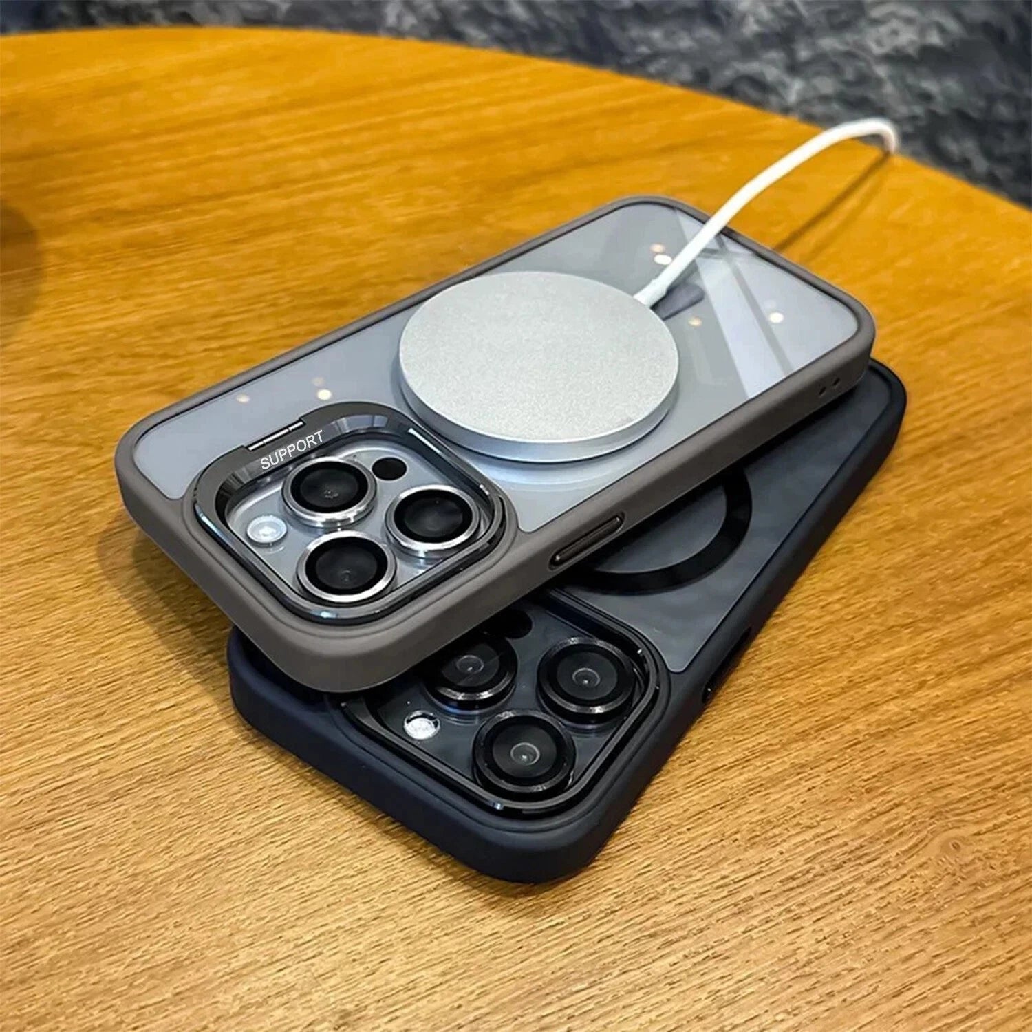 Camera Stand Mag Safe Case For iPhone 17 Pro Max 16 15 14 Plus 13 Lens Protector
