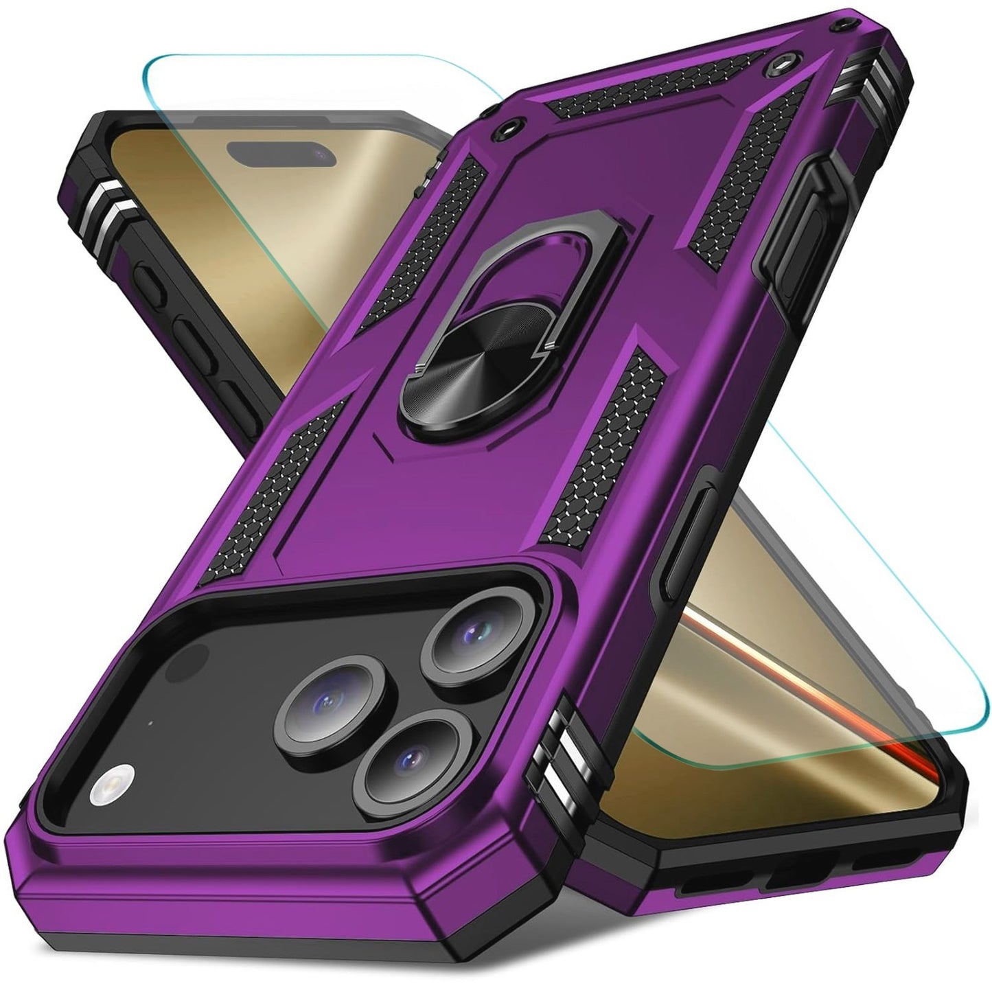For iPhone 17 Pro Max Case Air 16 Phone Cover Shockproof Rugged +Tempered Glass