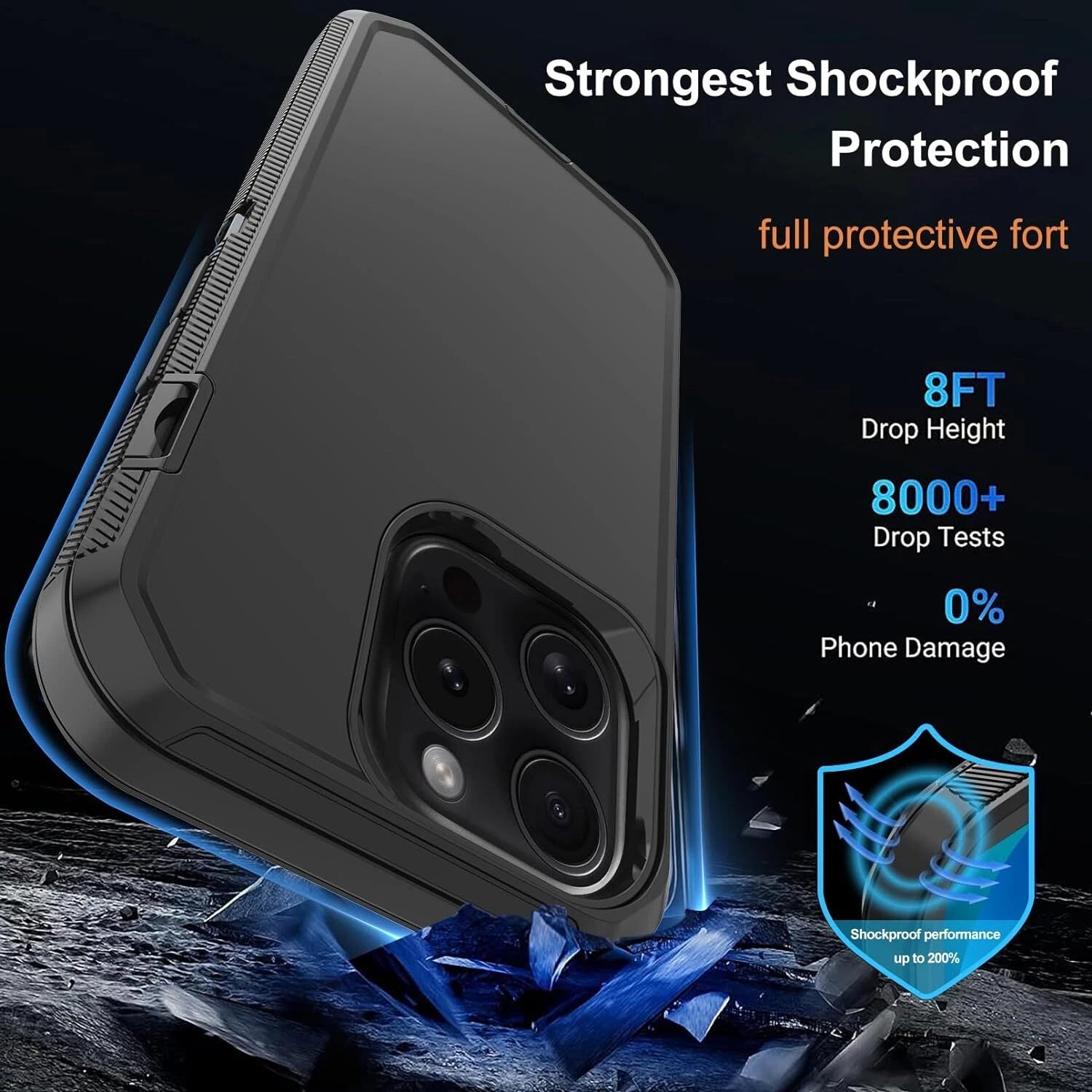 For iPhone 11 Case/11 Pro Max Phone Cover Shockproof Heavy Duty+Screen Protector