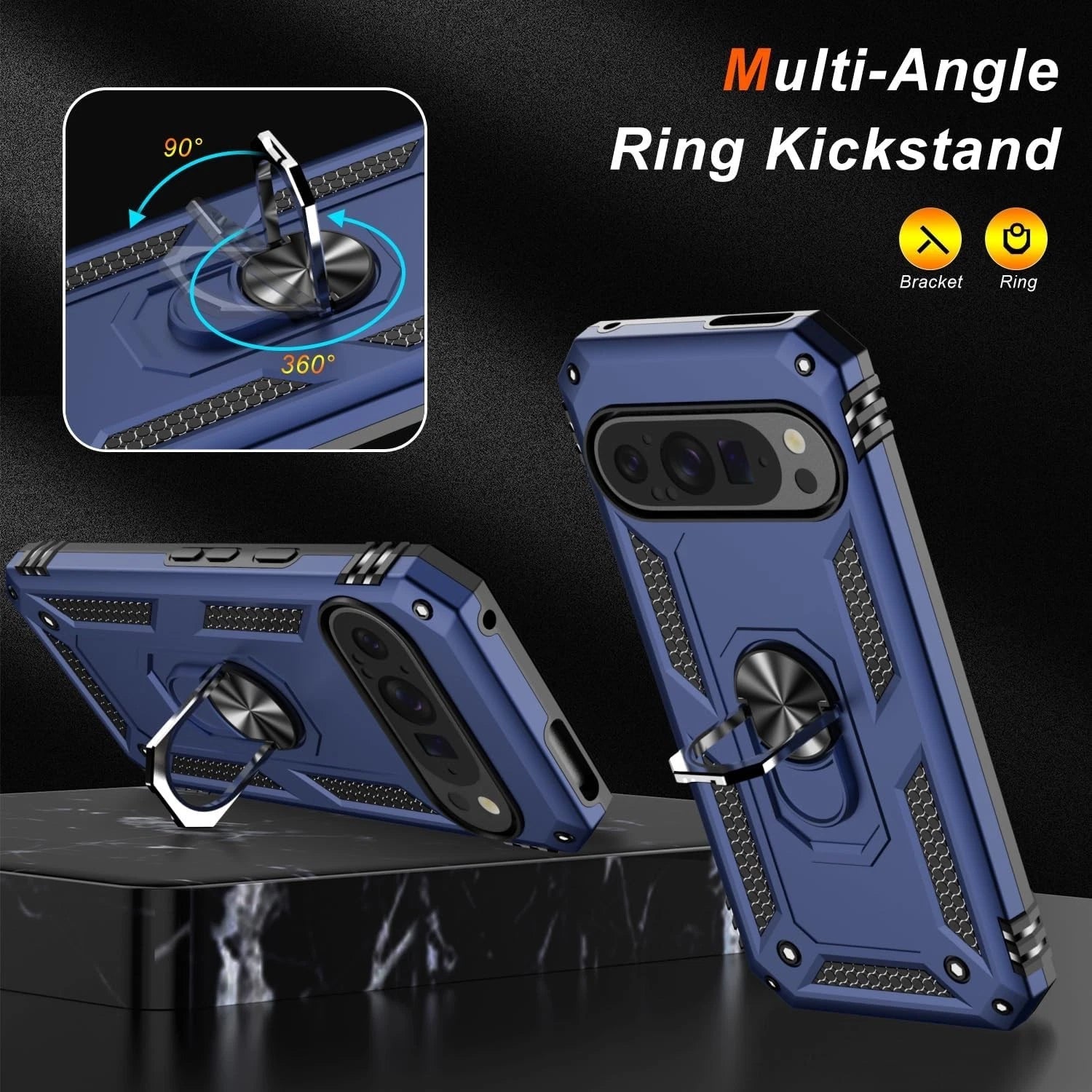 For Google Pixel 9A Case /9 Pro XL/8A/7 Phone Cover Shockproof + Tempered Glass